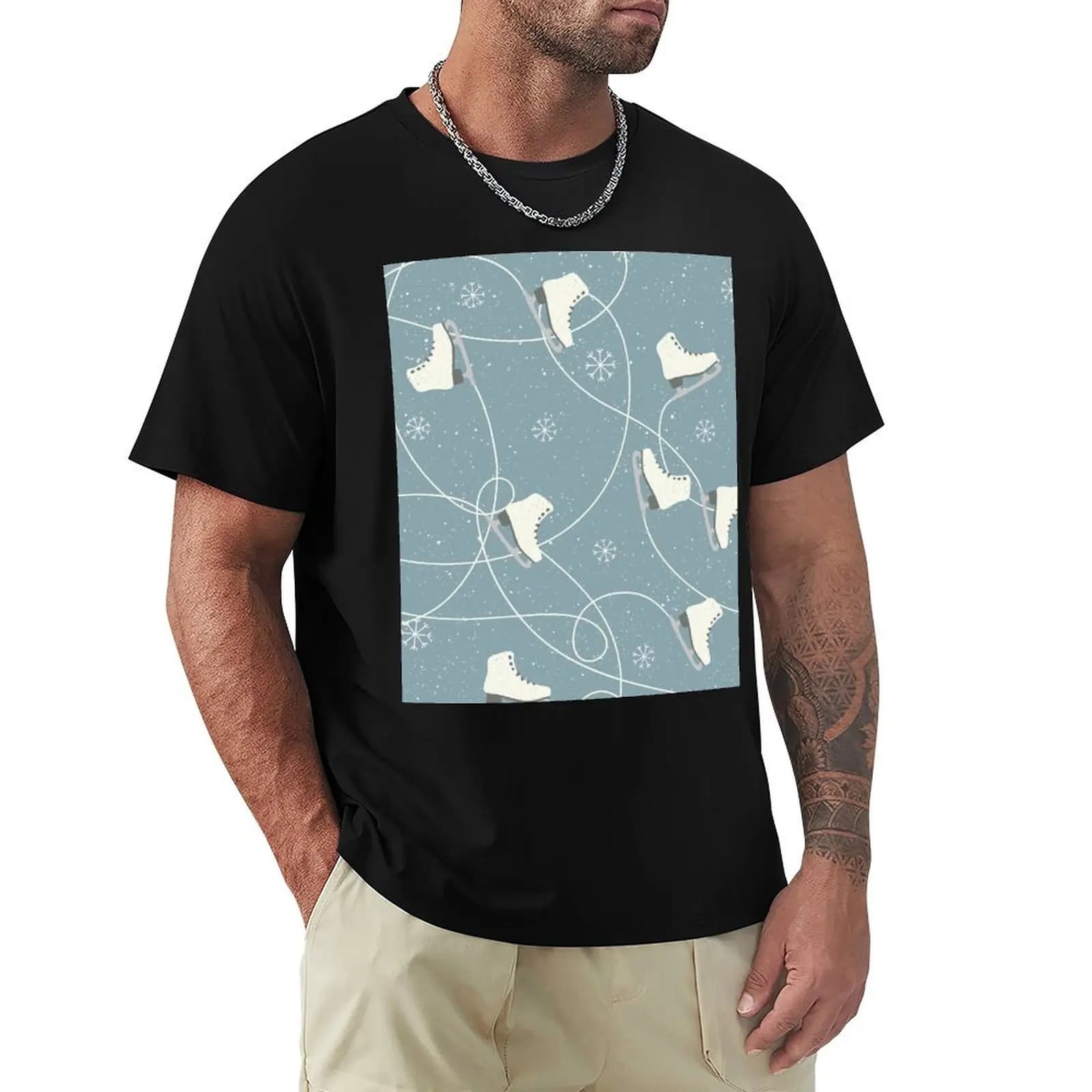 T-shirt Ice Skates, maglietta sportiva leggera a maniche corte