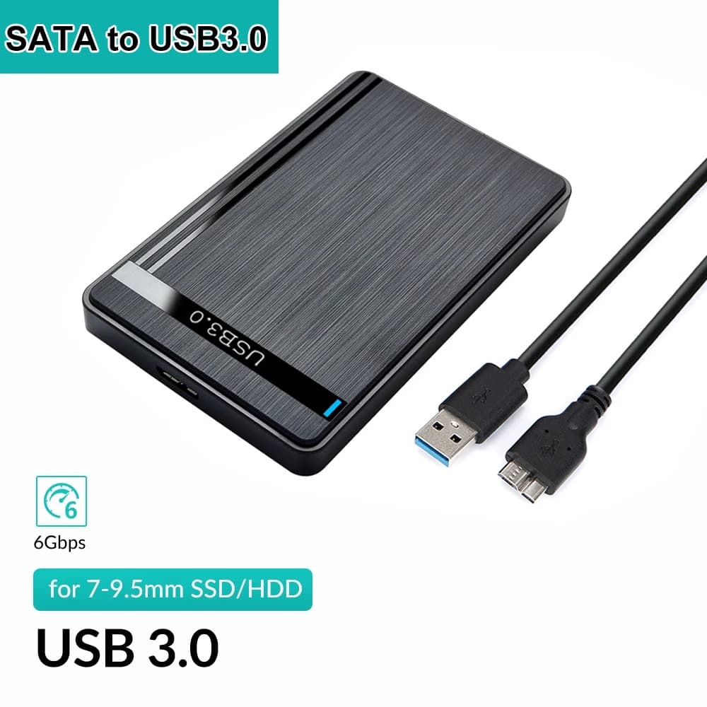 Custodia per HDD da 2,5 pollici Custodia per disco rigido esterno SATA a USB 3.0 Custodia per HDD SSD SATA con velocità da 6 Gbps per accessori per PC portatili