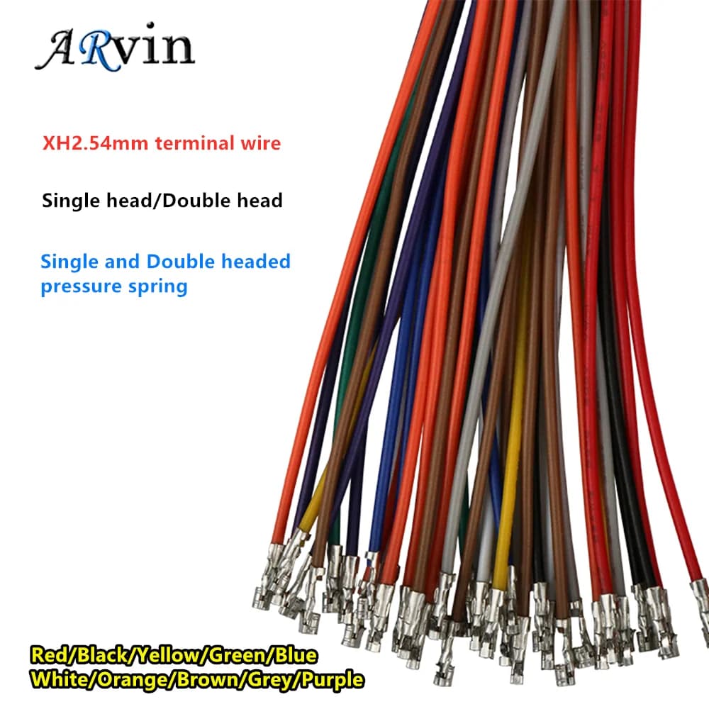 50 PZ XH2.54 terminale filo spaziatura 2.54mm molla di pressione a testa singola e doppia 26AWG 24AWG 22AWG filo elettronico colore