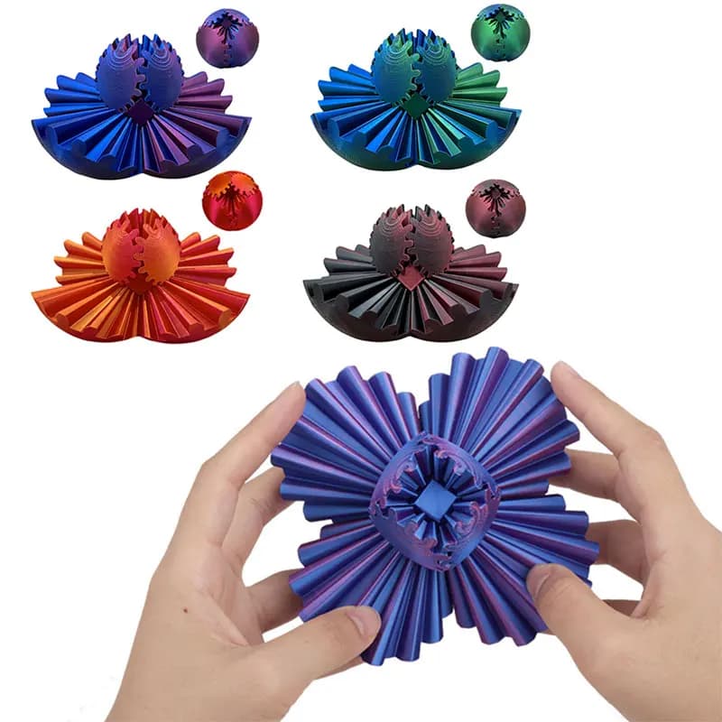 Palline per ingranaggi stampate in 3D Palla rotante Puzzle Cube Fidget Giocattolo da scrivania per alleviare lo stress Ansia Rilassante Giocattolo interattivo per bambini Regalo