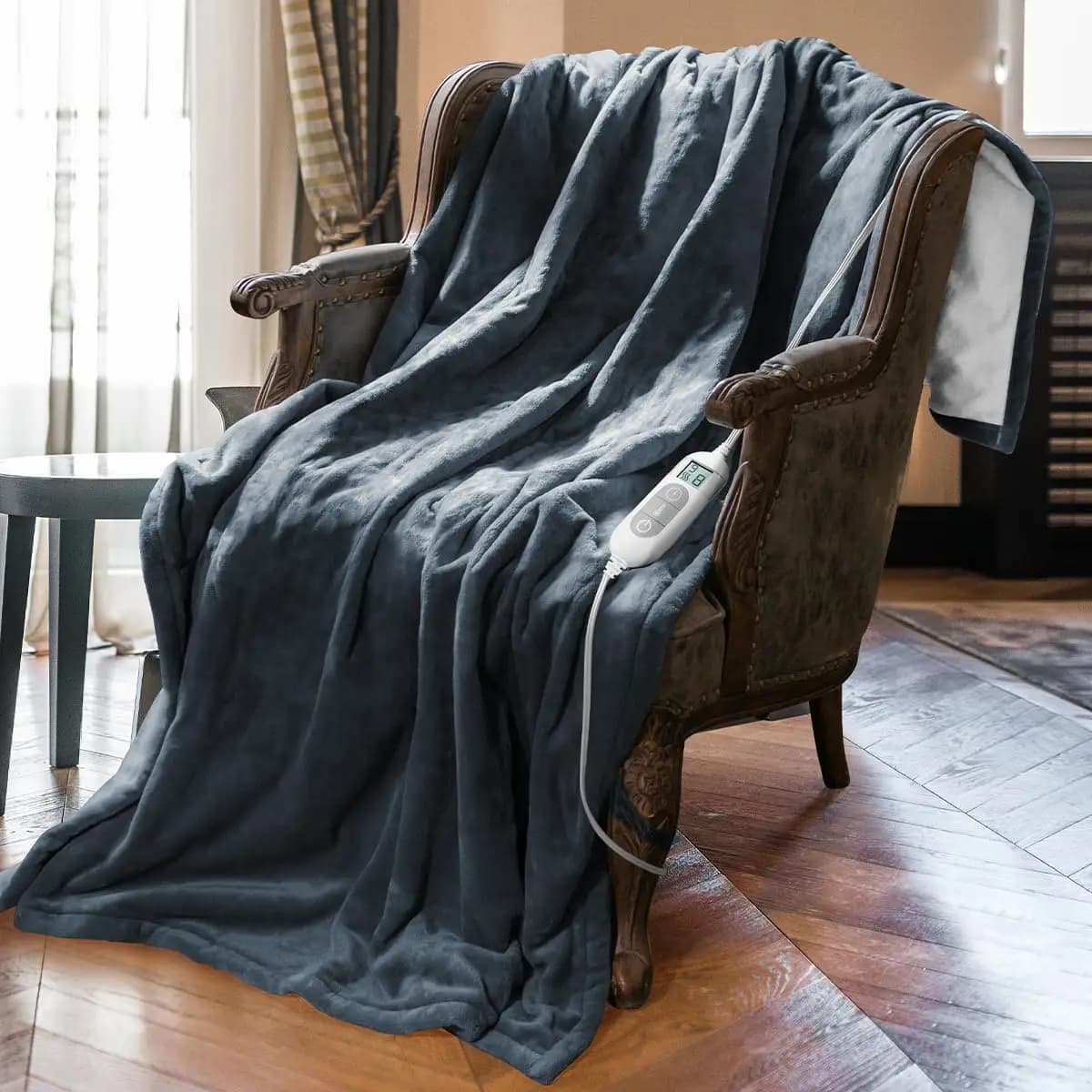 Coperta Elettrica in Flanella con Timer e 8 Livelli di Calore, Certificata ETL, Lavabile in Lavatrice