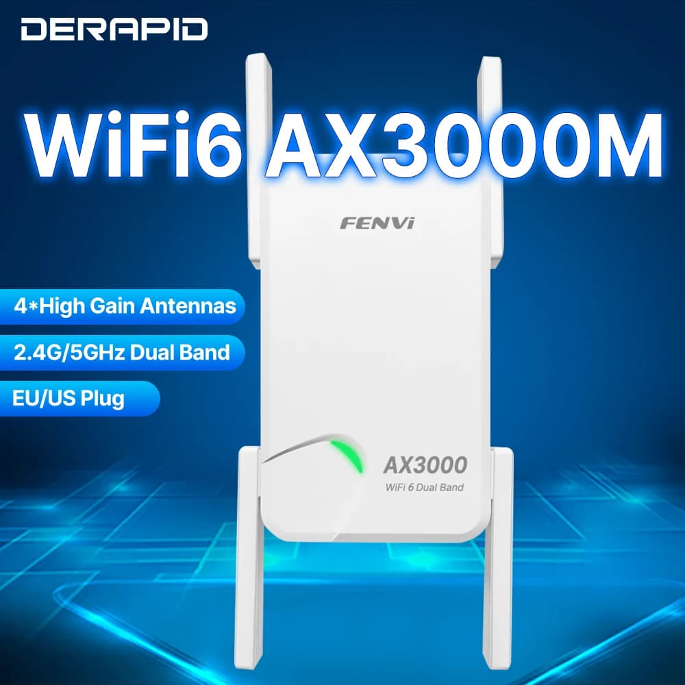 AX3000 WiFi 6 Ripetitore Roteador Wi-Fi 6 Ripetitore di segnale 5G 2.4G 802.11ac Gigabit Amplificatore WiFi Extender a lungo raggio WPS Easy Set