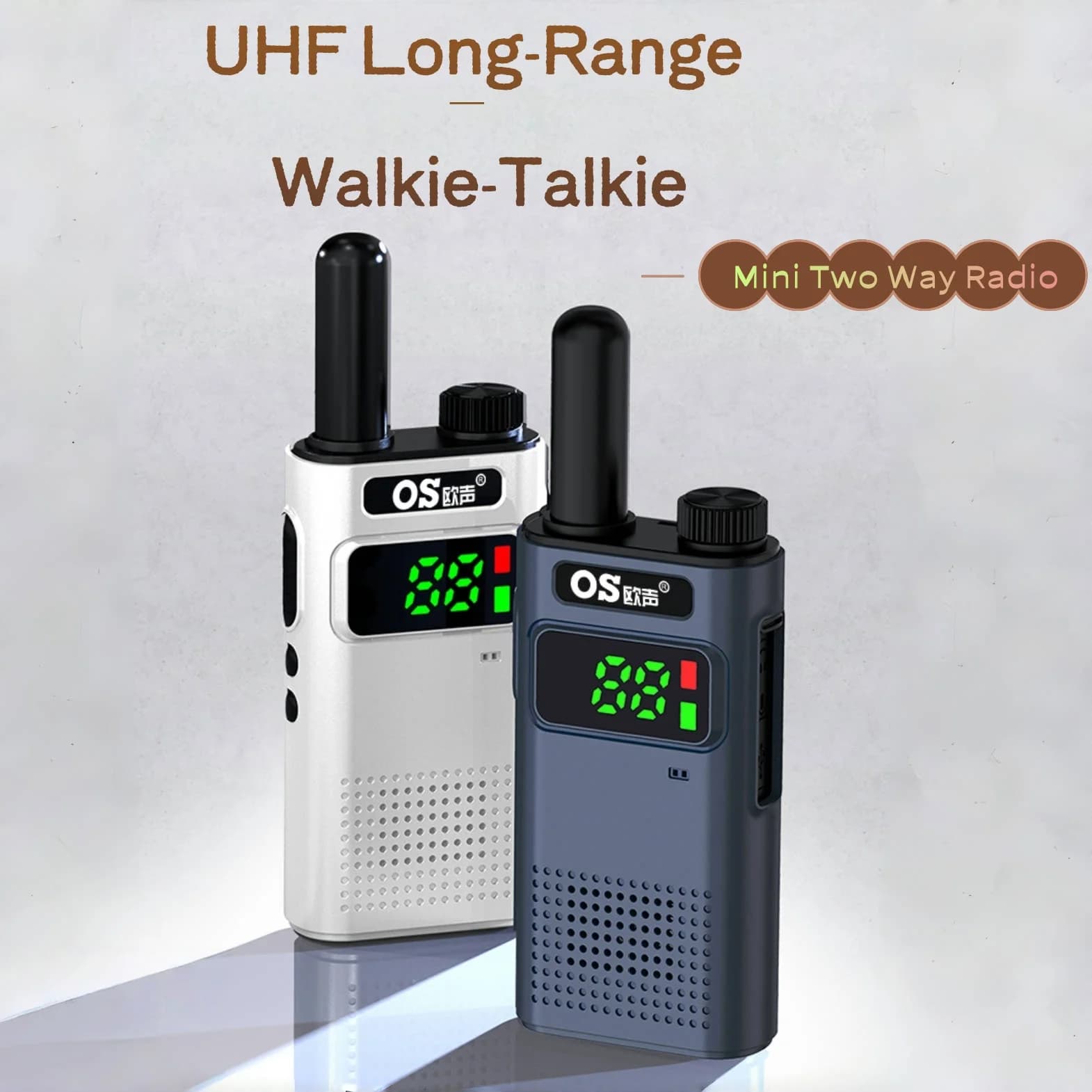2PCS UHF Walkie Talkie a lungo raggio Tipo-C Carica rapida VOX Display a LED SOS Scan Copia wireless Radio bidirezionale