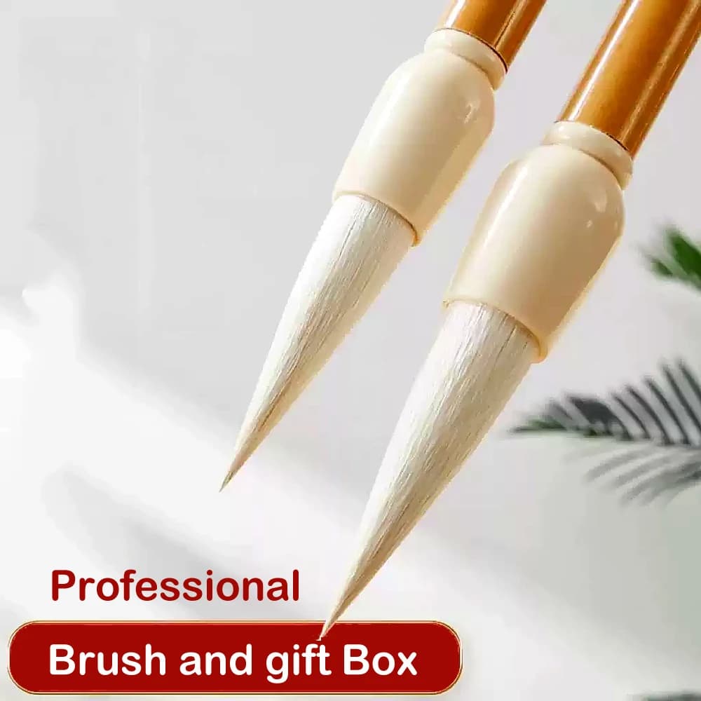 Art Supplies, Pure Goat Hair Calligraphy Brush Set, for Painting & Writing, Beginner to Professional, Artist School Kit,Gift Box