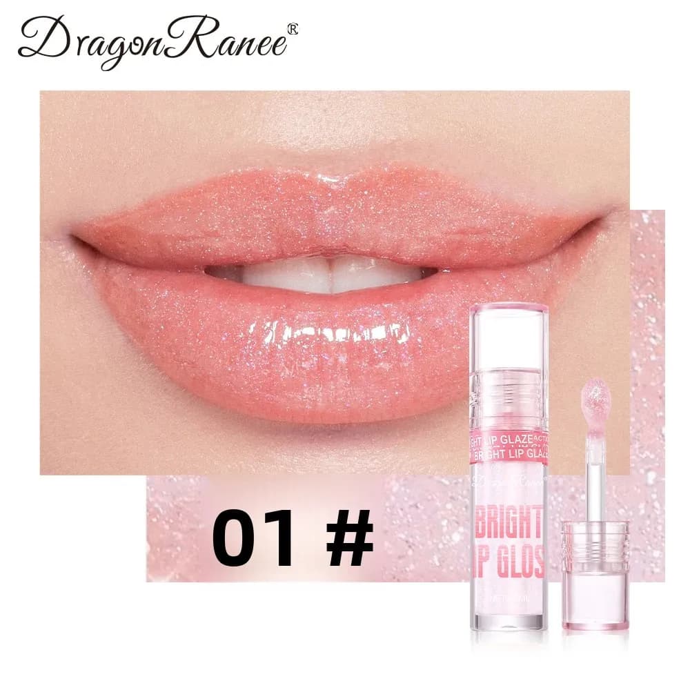 Hydrating Shimmer Lip Gloss Plumping Lipstick Water Based Lightweight Reduces Fine Lines Mirror Finish Non Sticky Long Lasting