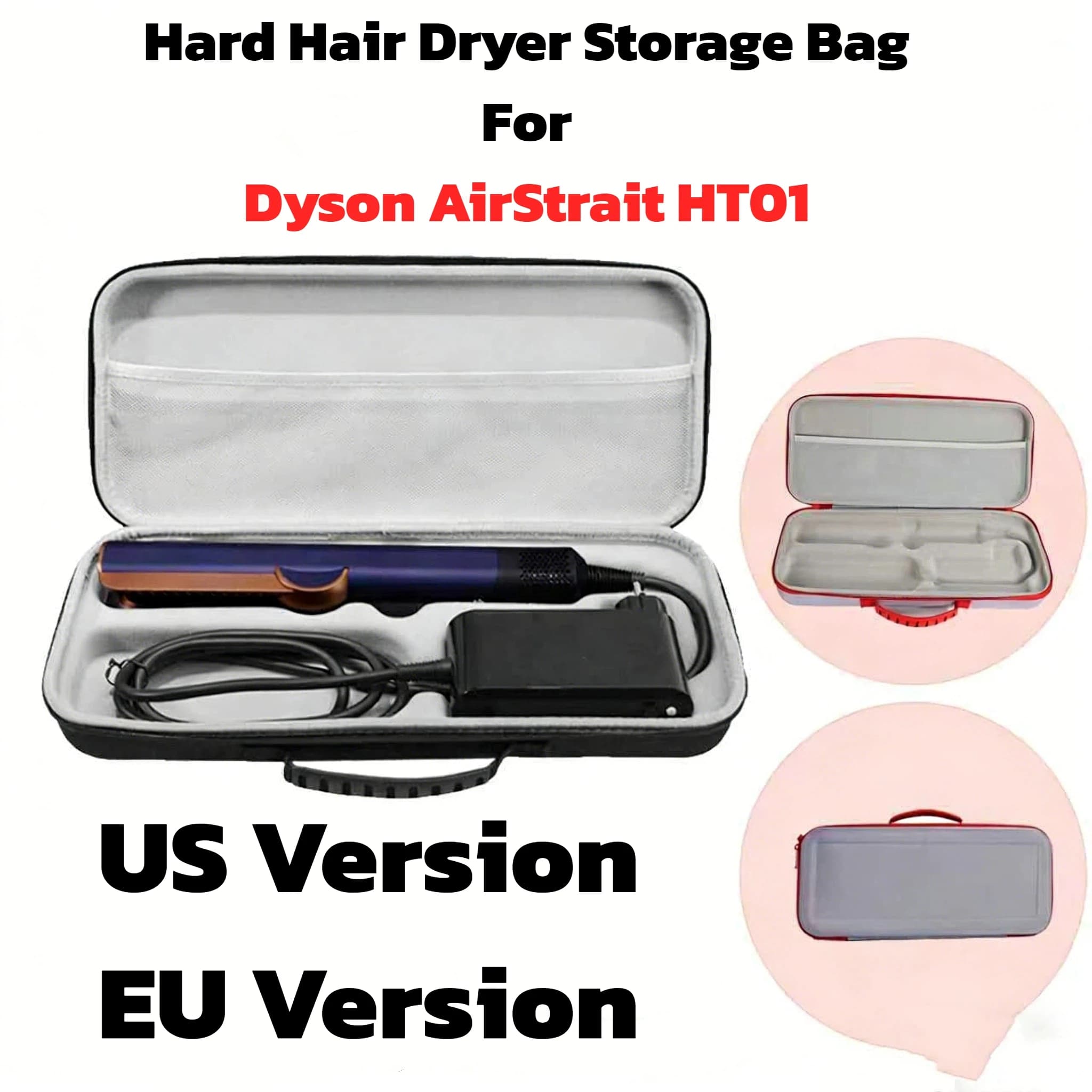 Dyson Airstrait HT01, EVA shockproof bag, portable travel organizer for hair plate