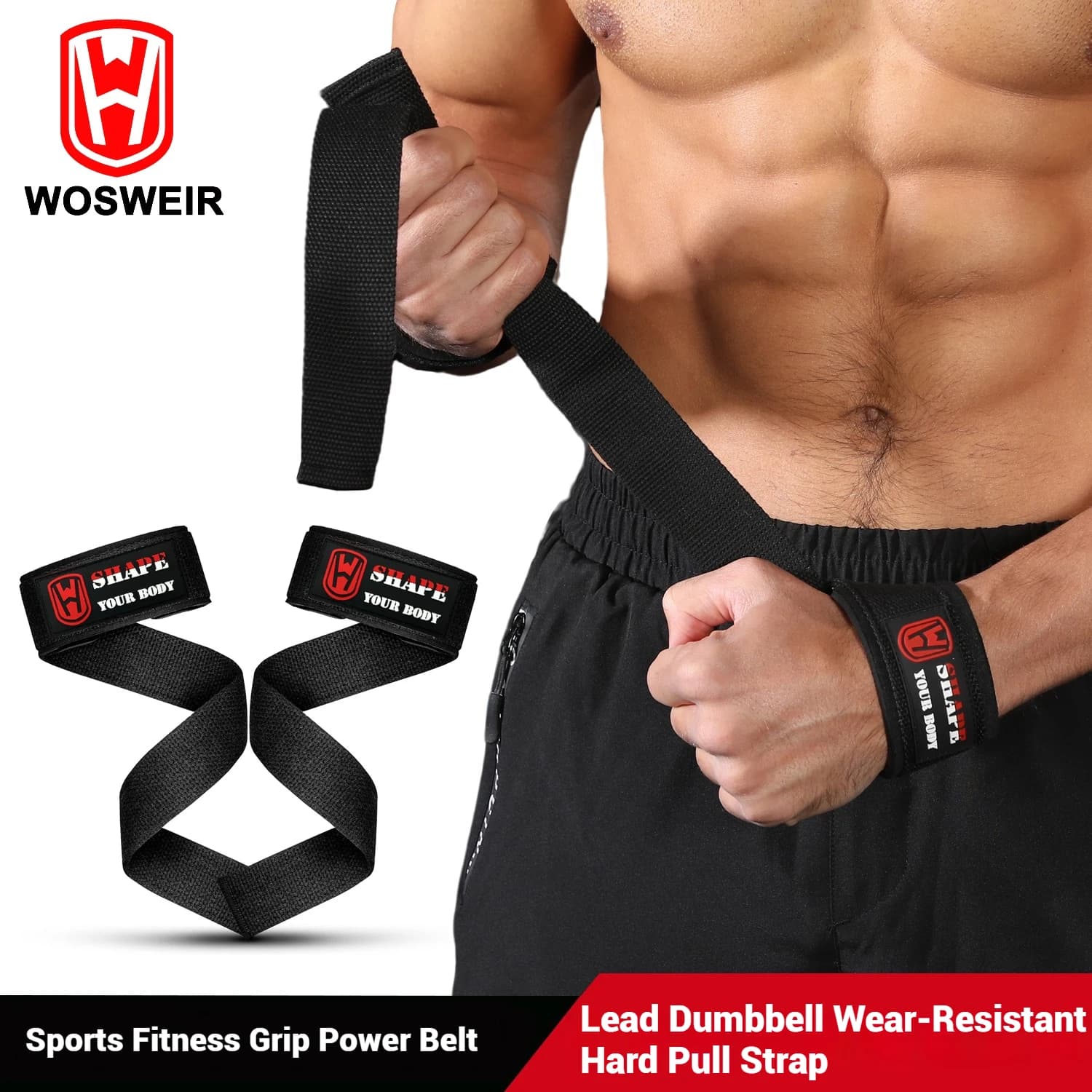 WOSWEIR-Weightlifting Wrist Rally Bar Thickened Palm Support for Dumbbell Pull-Up Enhanced Grip Strength Fitness Barbell