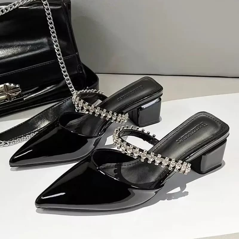 New Style Women's Slippers High-quality Flat Shoes Casual Rhinestone Decoration Luxury Designer's Women's Shoes Zapatos Mujer