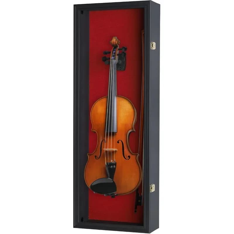 Pro Collectors Violin Display Case Violin Case Hanger Stand with 98 UV Protection 33 Height Black Frame fits Ukulele Fiddle