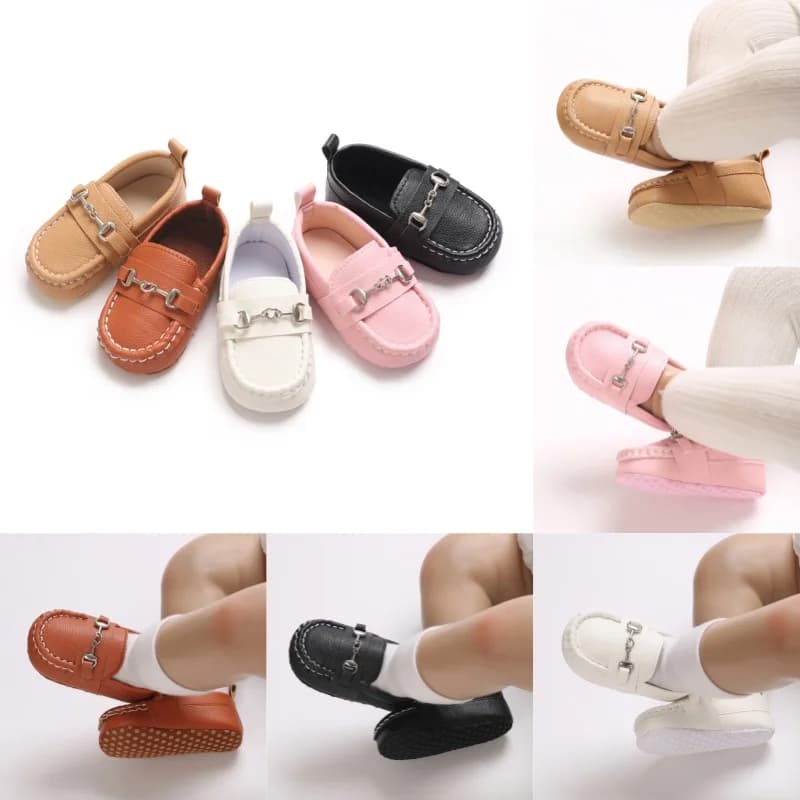 Men's formal clothing for fashionable children Gentleman PU Footwear Soft fabric 0-18M Children's front shoes casual shoes Sport