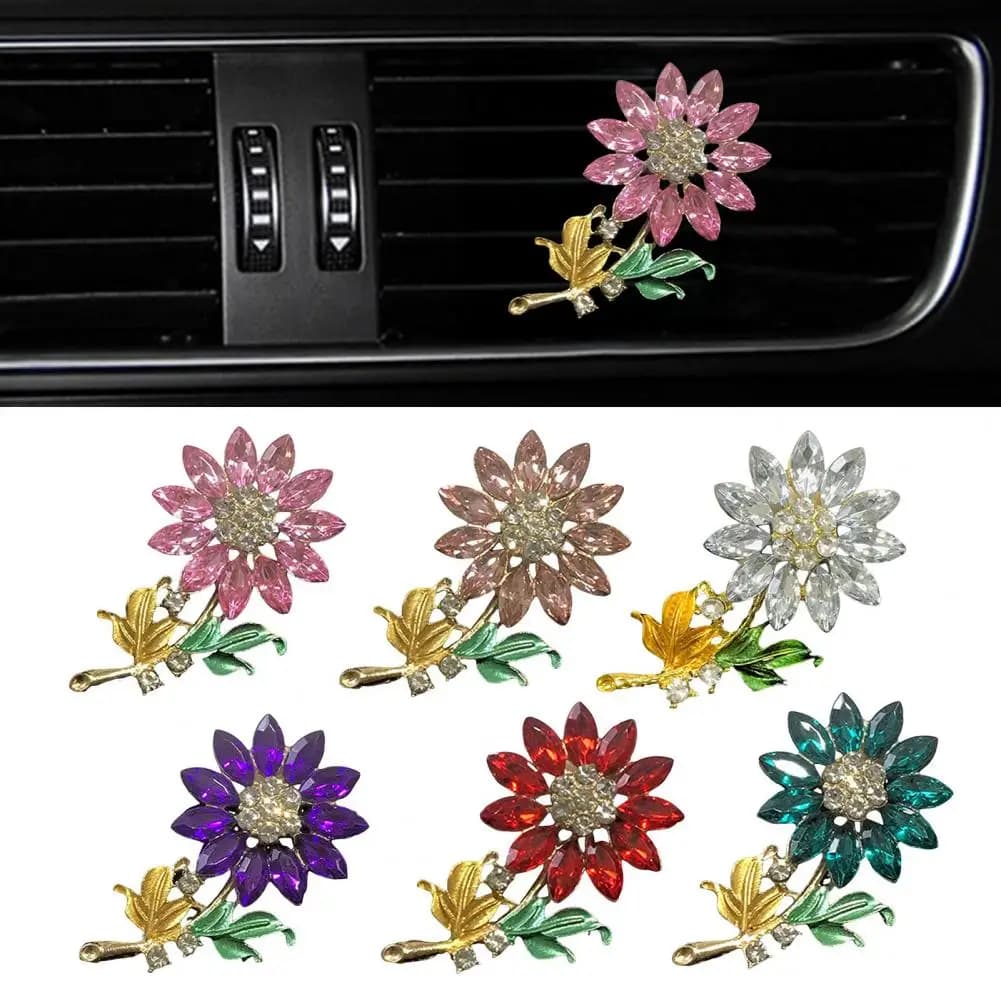 Hand-made sunflower auto air intake clip with faux decoration Deodorant for interior auto universal Diffuser for easy installation car