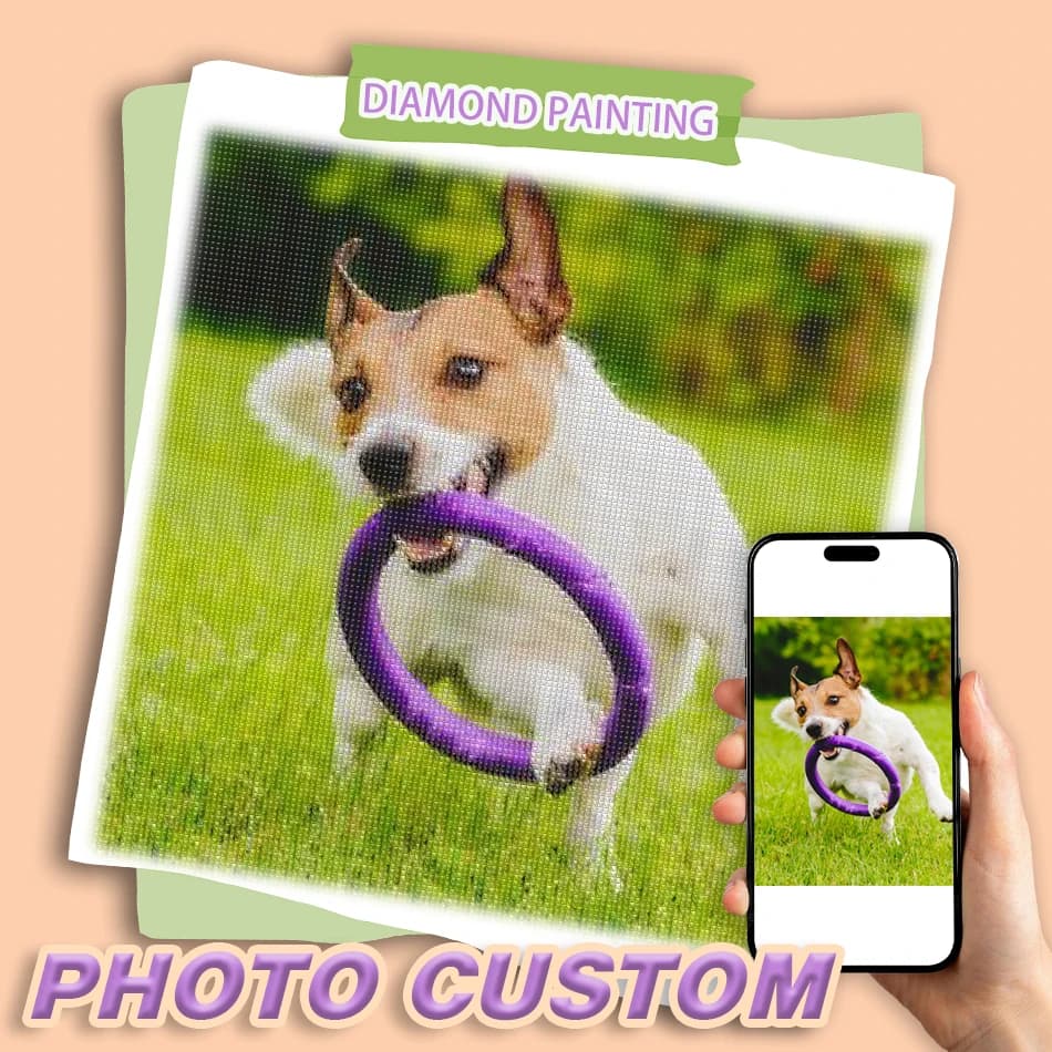 RUOPOTY Diamond Painting 5D DIY Rhinestone Scenery Pet Pictures Customized Embroidery Kits Hand Decorated