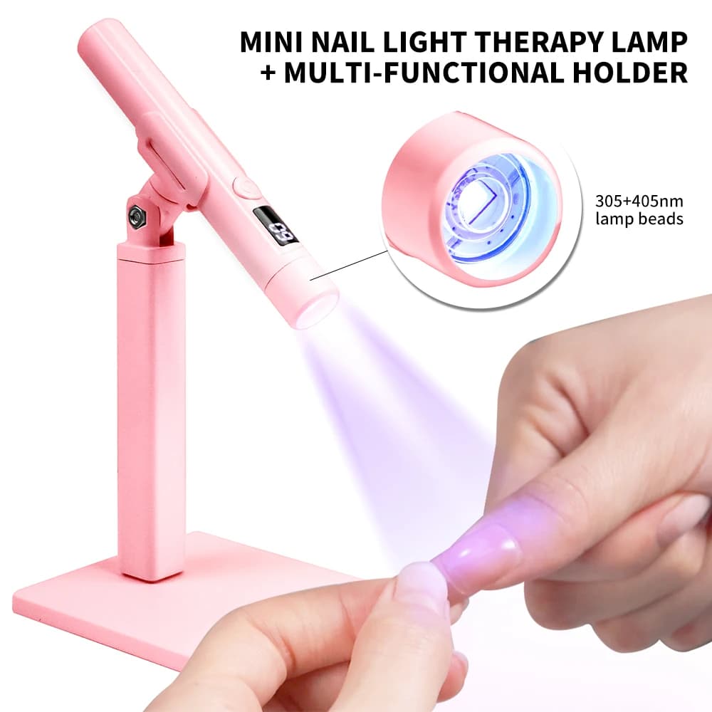 LED Portable Lamp UV Rechargeable Nail Polish Gel Polish Drying Resin UV Light Lamp for Nails Art Removable Desk Holder