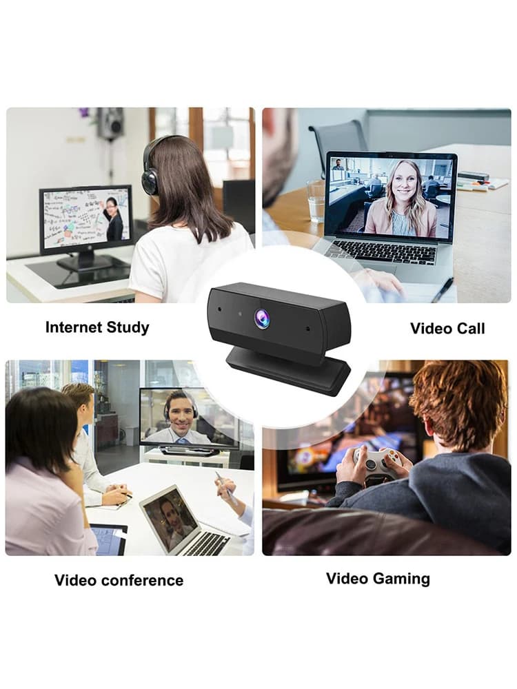 Webcam with double microphone 1080P 60fps 1440P 30fps FHD Mini USB webcam for laptop Plug and play Computer camera