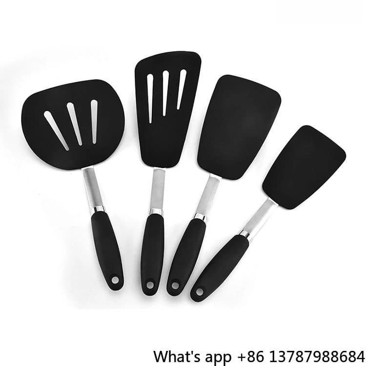 Set of four-piece silicone kitchen utensils, non-stick pan, spatula, high temperature cooking spatula, steak spatula