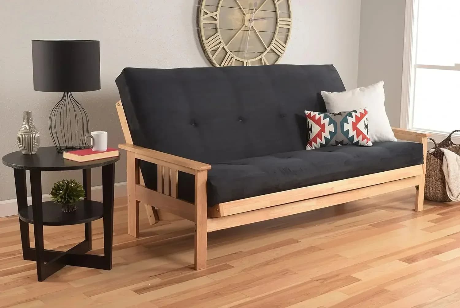 Best Seller! Set Telaio SOLO per Futon in Legno Monterey Arms Style, Divano Letto con Materasso a Molle e Opzioni di Rivestimento - Acquista Futon