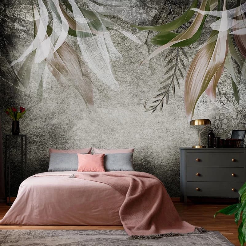 Foto personalizzata murale 3D Retro arte astratta foglia Decor pittura murale camera da letto soggiorno sfondo carta da parati moderna rivestimento murale