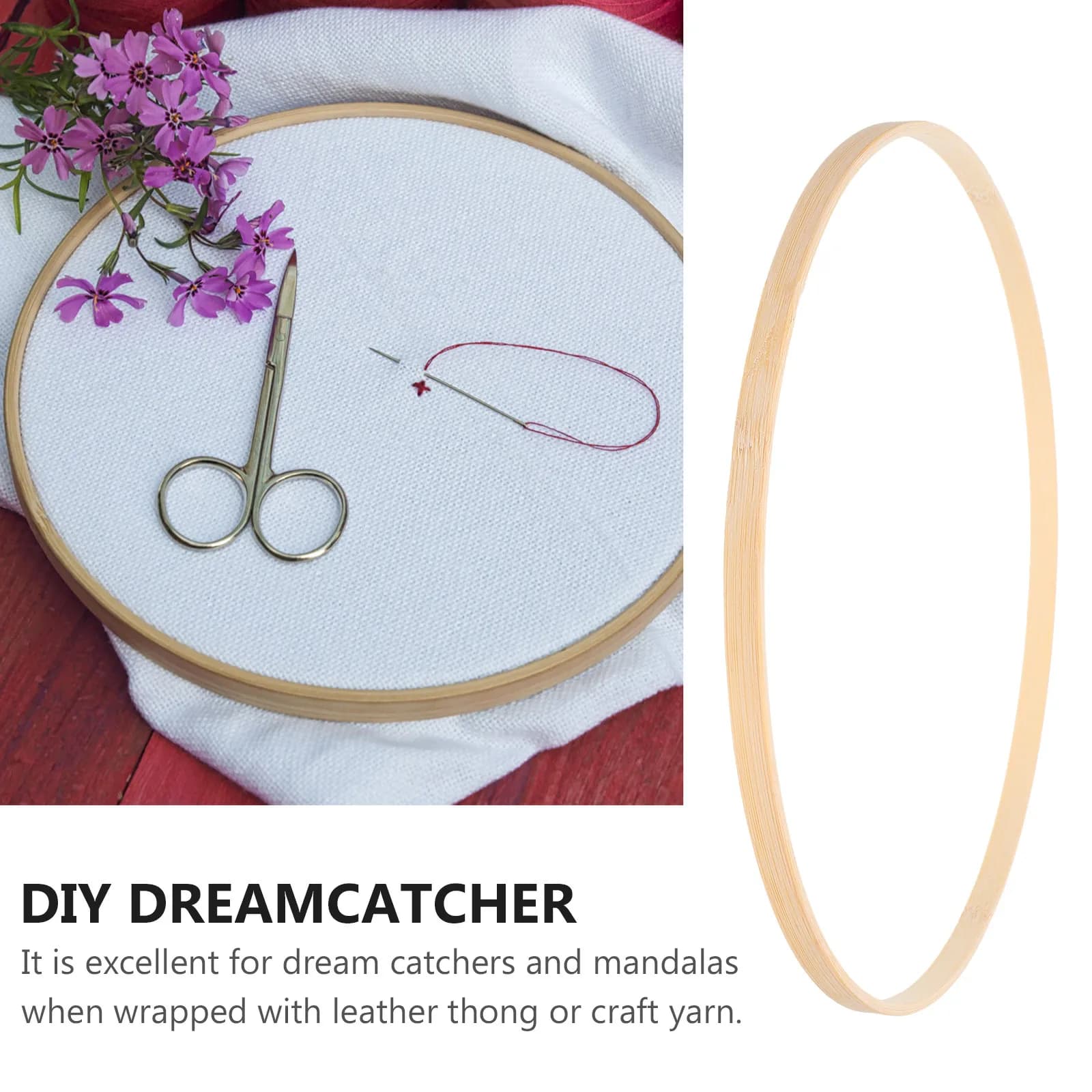 10Pcs Bamboo Floral Hoops Versatile Wreath Craft Supplies DIY Dreamcatcher Macrame 25Cm Circle Garland Hoops Floral Rings