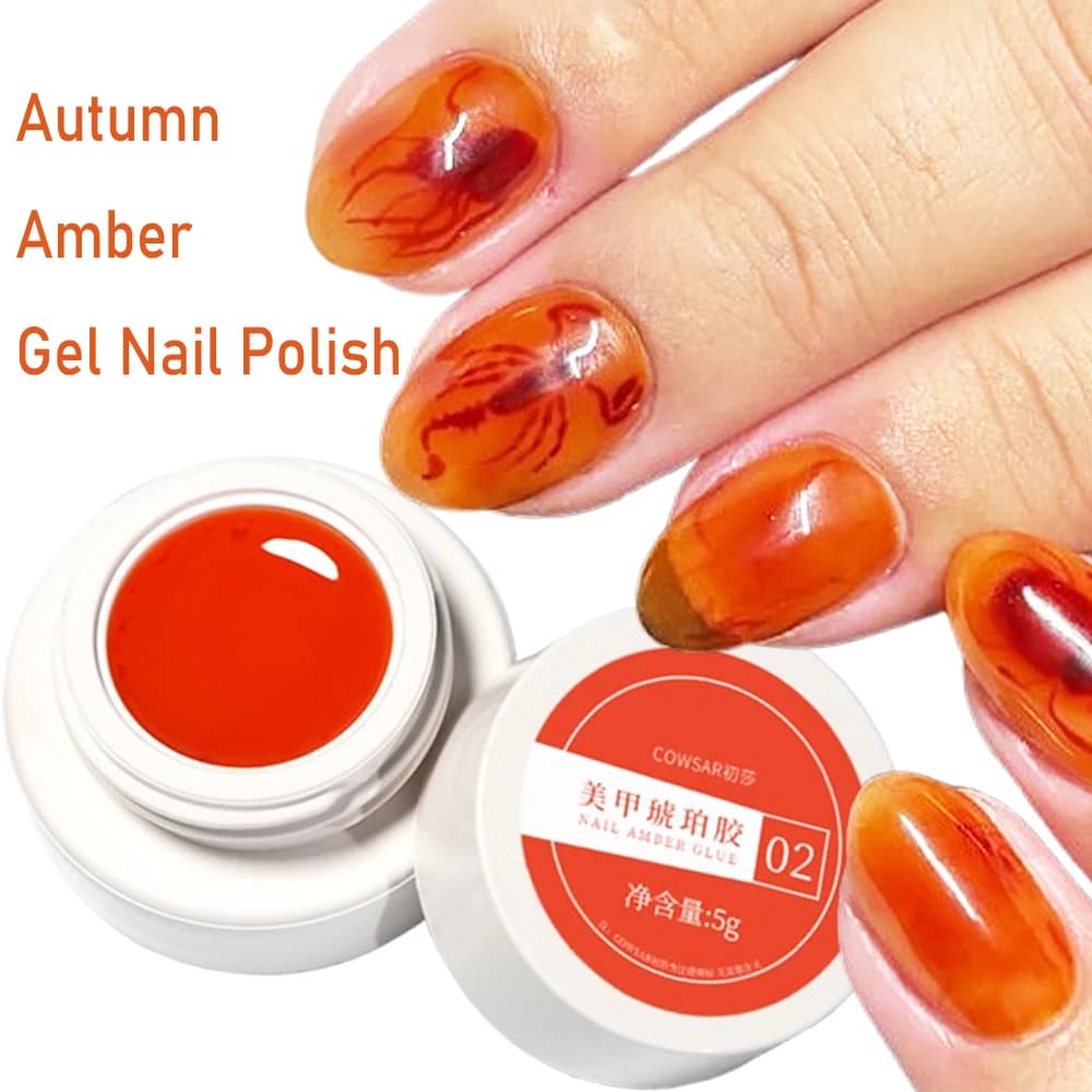 Smalto per unghie gel ambrato marrone 5g Autunno Inverno Jelly Semi-permanente UV Soak Off Smalto per unghie Elegante smalto marrone