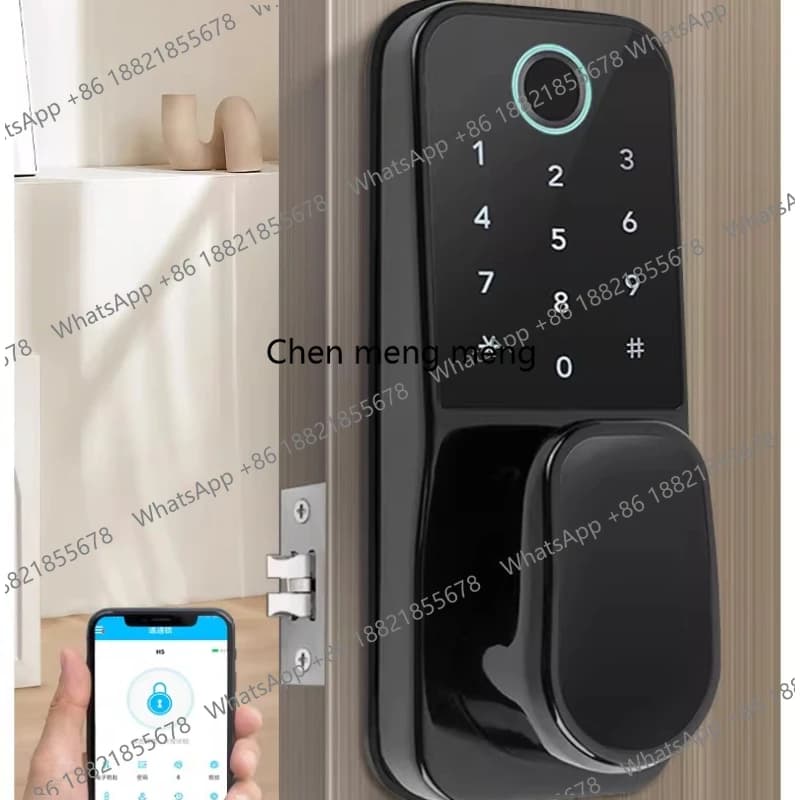 Serratura intelligente con impronta digitale per porta interna in legno, per casa, camera da letto, ufficio, hotel, con password, serratura elettronica