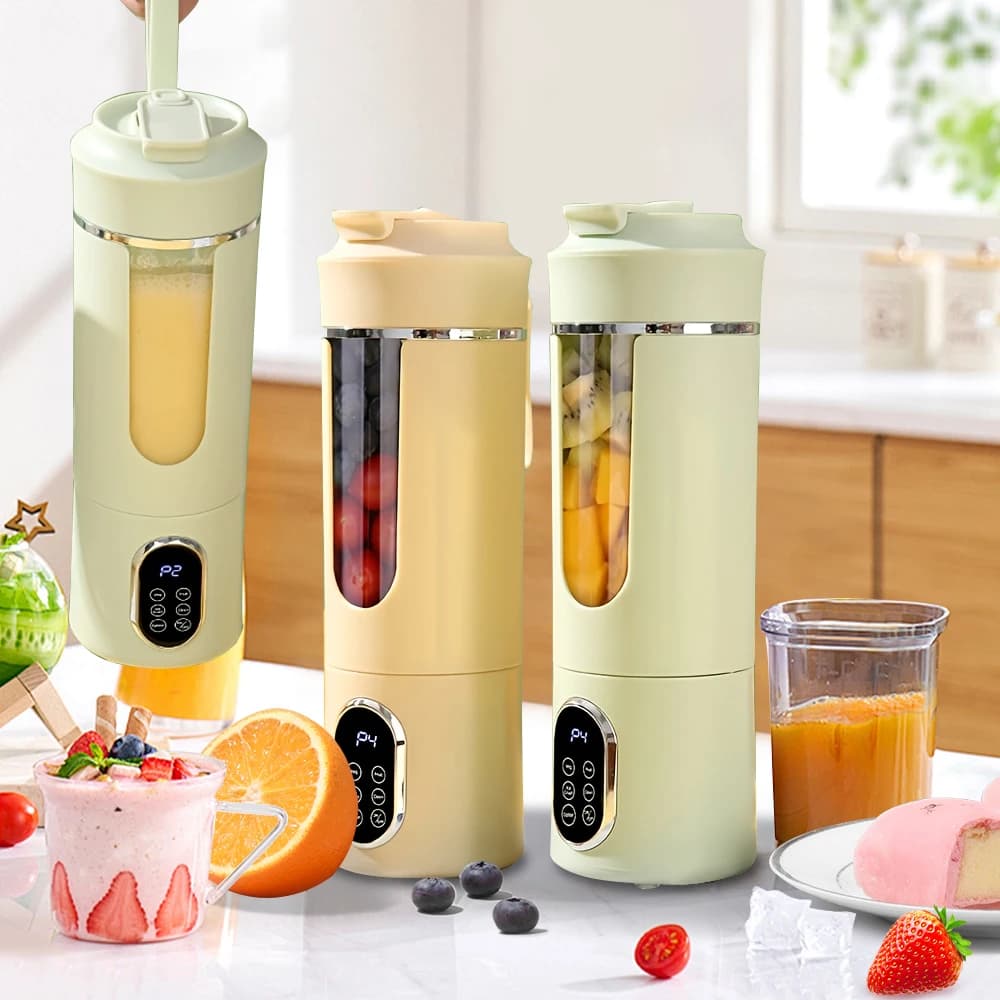 Frullatore portatile, frullatore ricaricabile USB, estrattore di succo digitale, tazza multifunzione per succhi, in grado di preparare frullati