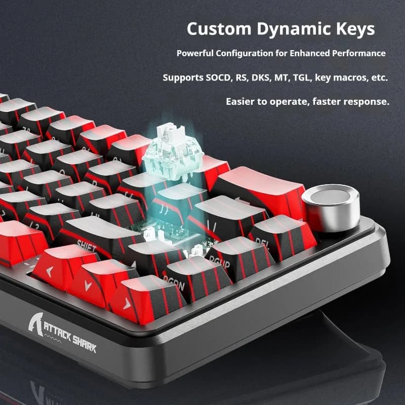 Attack Shark X65 PRO HE Magnetic Switch Wireless Gaming Keyboards 8K RT0.001mm Side Engraving Windows Mac PC Game/Office