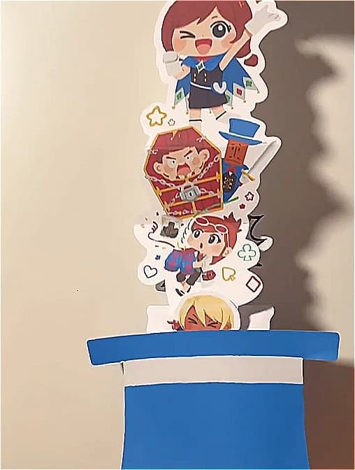 Biglietti d'Auguri Pieghevoli a Tema Anime Ace Attorney: Klavier Gavin, Phoenix Wright, Athena Cykes - Carte Regalo a Basso Contenuto Calorico