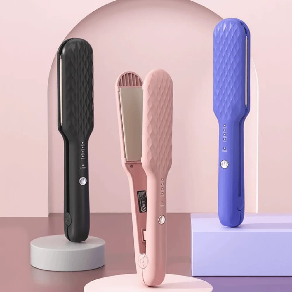 Caps Plate 2 in 1 with Quick Heating with Intelligent Temperature Control, Iron Curtain Portable, Styling Tool for Salon