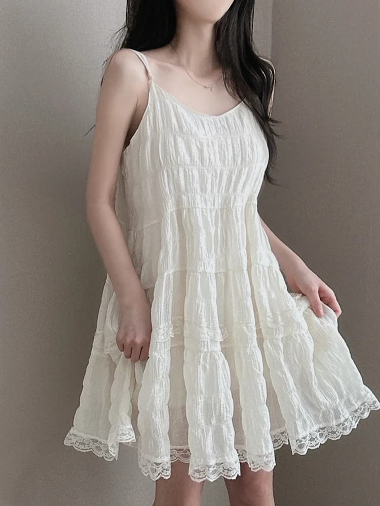 Lace ter Dr Women's Agel Slimming Small Folded Design Sense Inner Wear Skirt Commute Korean Sle High Waist ort S...