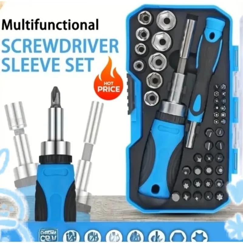 Nuovo Set di Cacciaviti Multifunzione da 44 Pezzi, Kit di Manutenzione Portatile per Casa