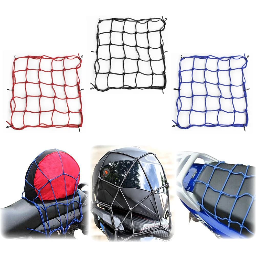 6 ganci rete per bagagli equipaggiamenti protettivi casco moto universale maglia riflettente articoli vari borsa a rete tracolla in rete elastica Pocke
