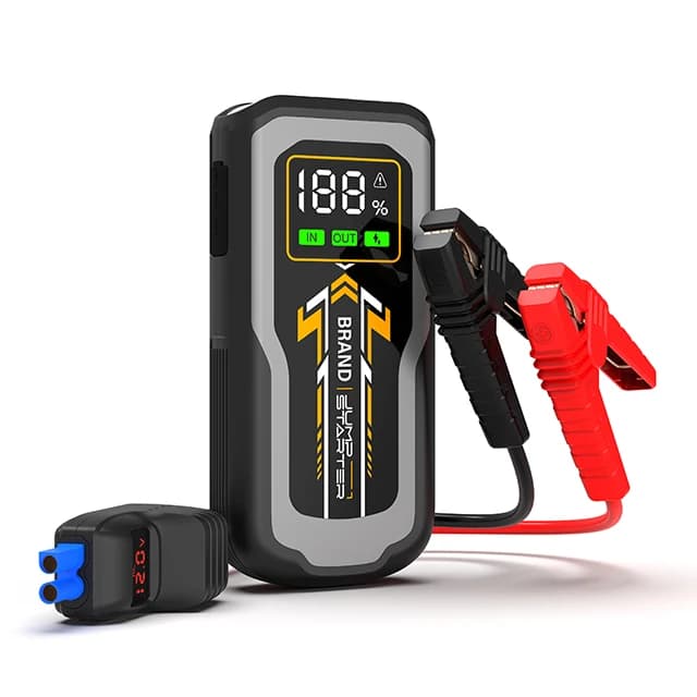 Avviatore di emergenza per auto 12V 2000A con batteria agli ioni di litio a luce LED Moto Boost 16000mAh