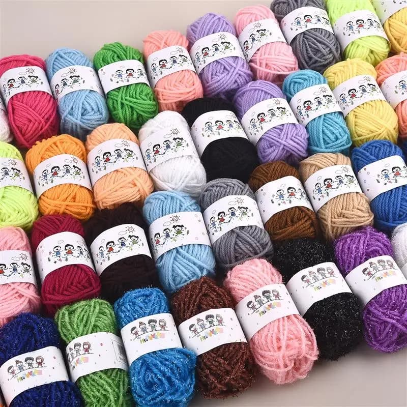 12 pezzi/set bambini fai da te maglieria fili all'uncinetto materiale colorato per cucito cucito a mano mestiere palla di lana cappello bambole morbide