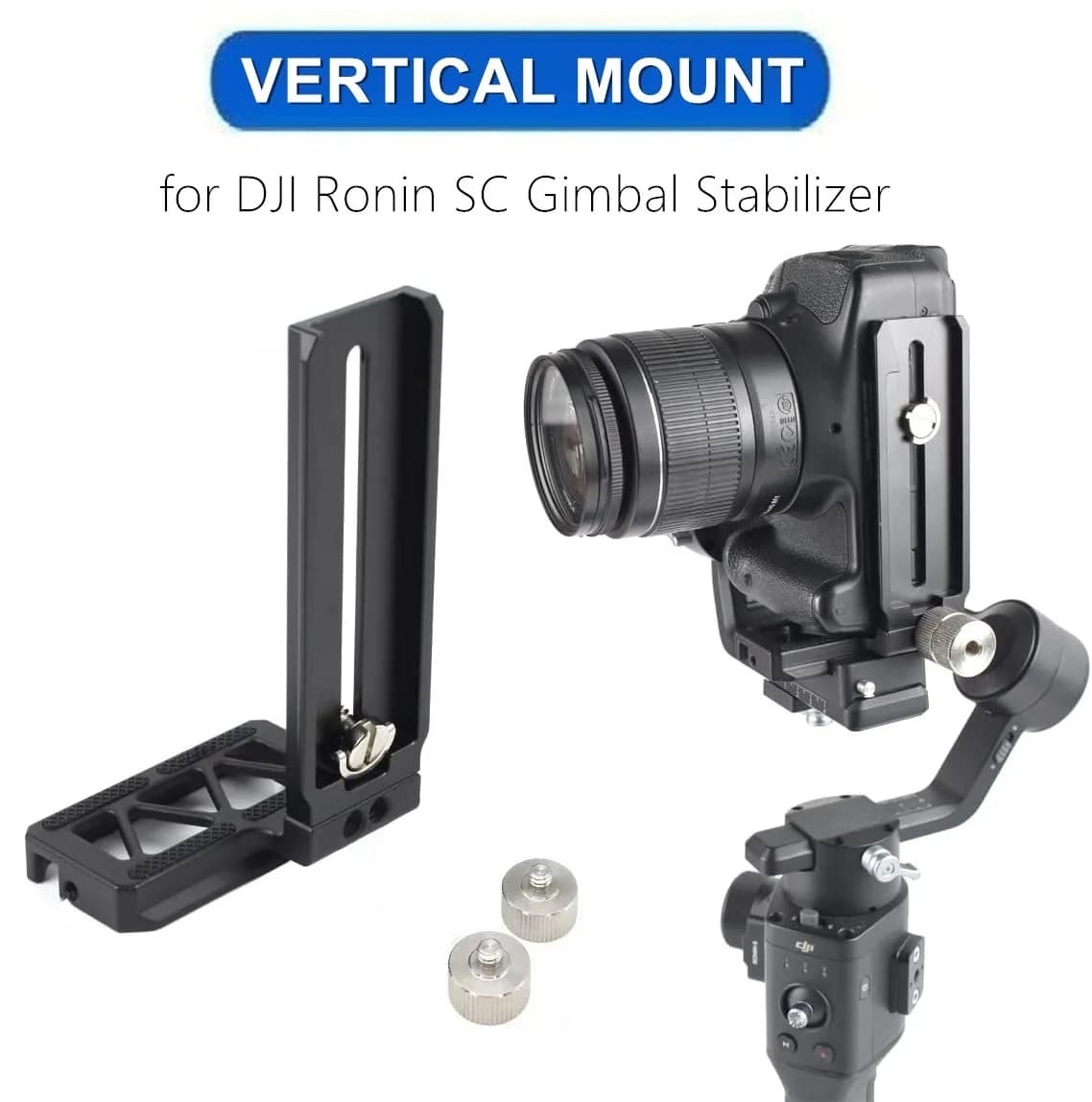 Piastra a sgancio rapido per riprese verticali per DJI Ronin SC, staffa a L in lega di alluminio, con contrappesi per regolare l'equilibrio