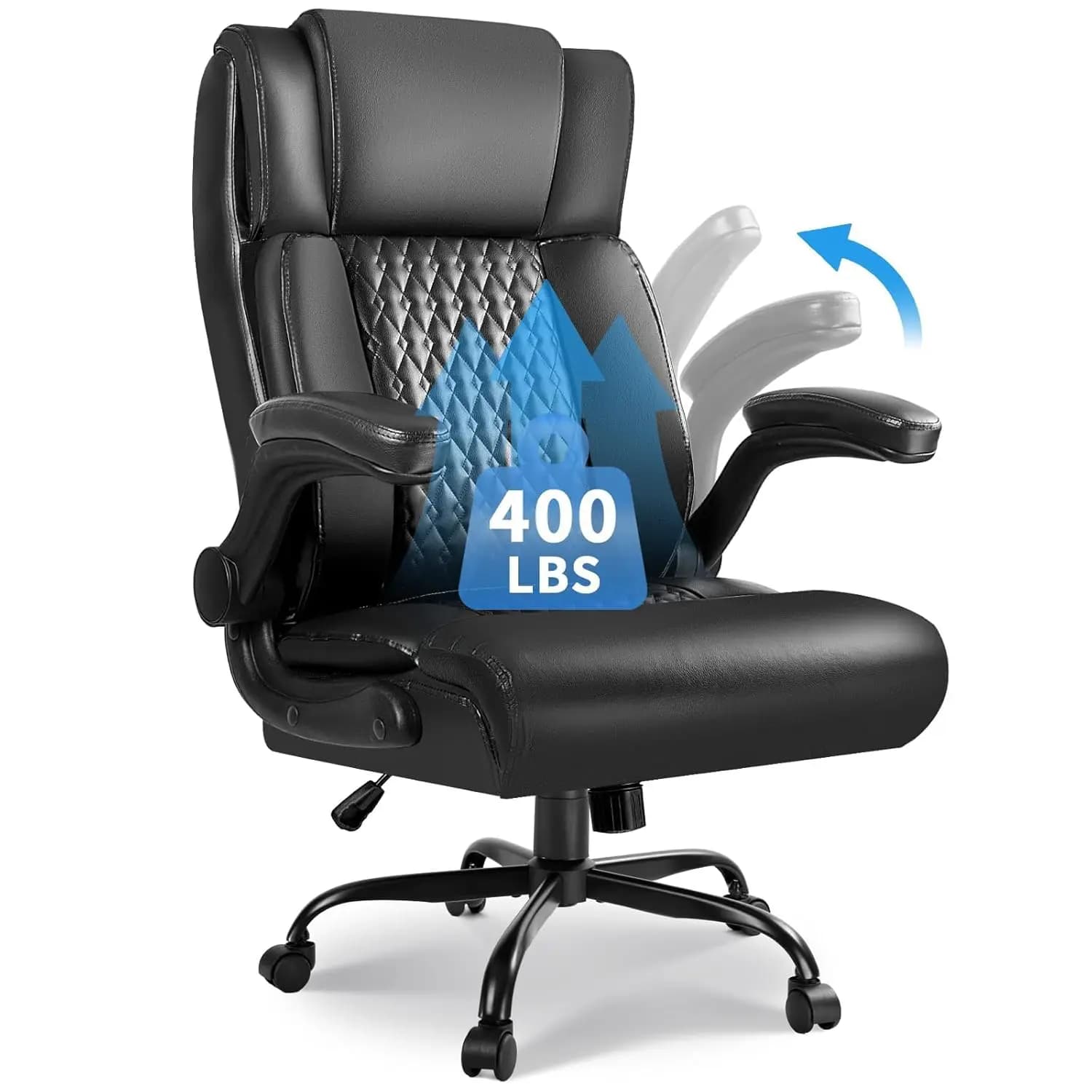 Sedia da Ufficio Direzionale, Sedia Robusta con Braccioli Ribaltabili, Sedia Ergonomica da Gaming con Schienale Alto per Casa e Ufficio, Personalizzabile