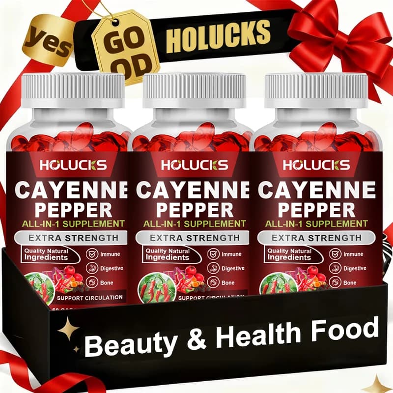 Integratore in capsule di peperoncino Cayenne, supporta la salute delle vene delle gambe, del cuore e dei vasi sanguigni, con vitamina E, D3+K2, biancospino, berberina