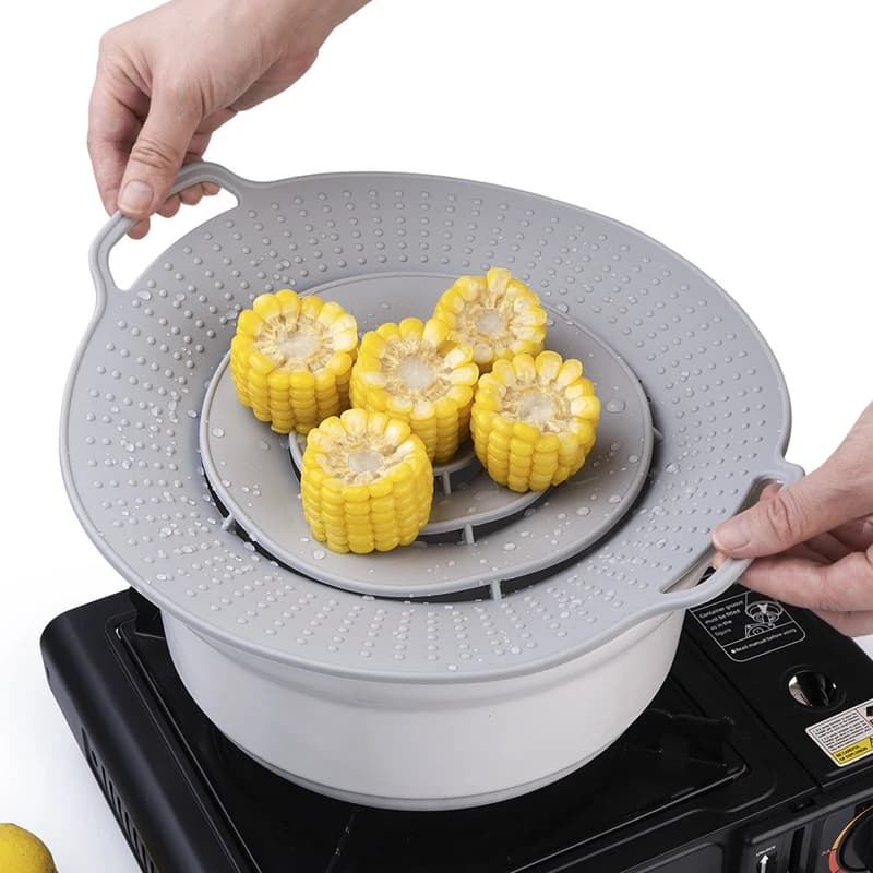 2025 TrendMicrowave cover Silicone cover 33,5 cm suction cup for pots, pans, bowls, cups and pans-Prueba spray