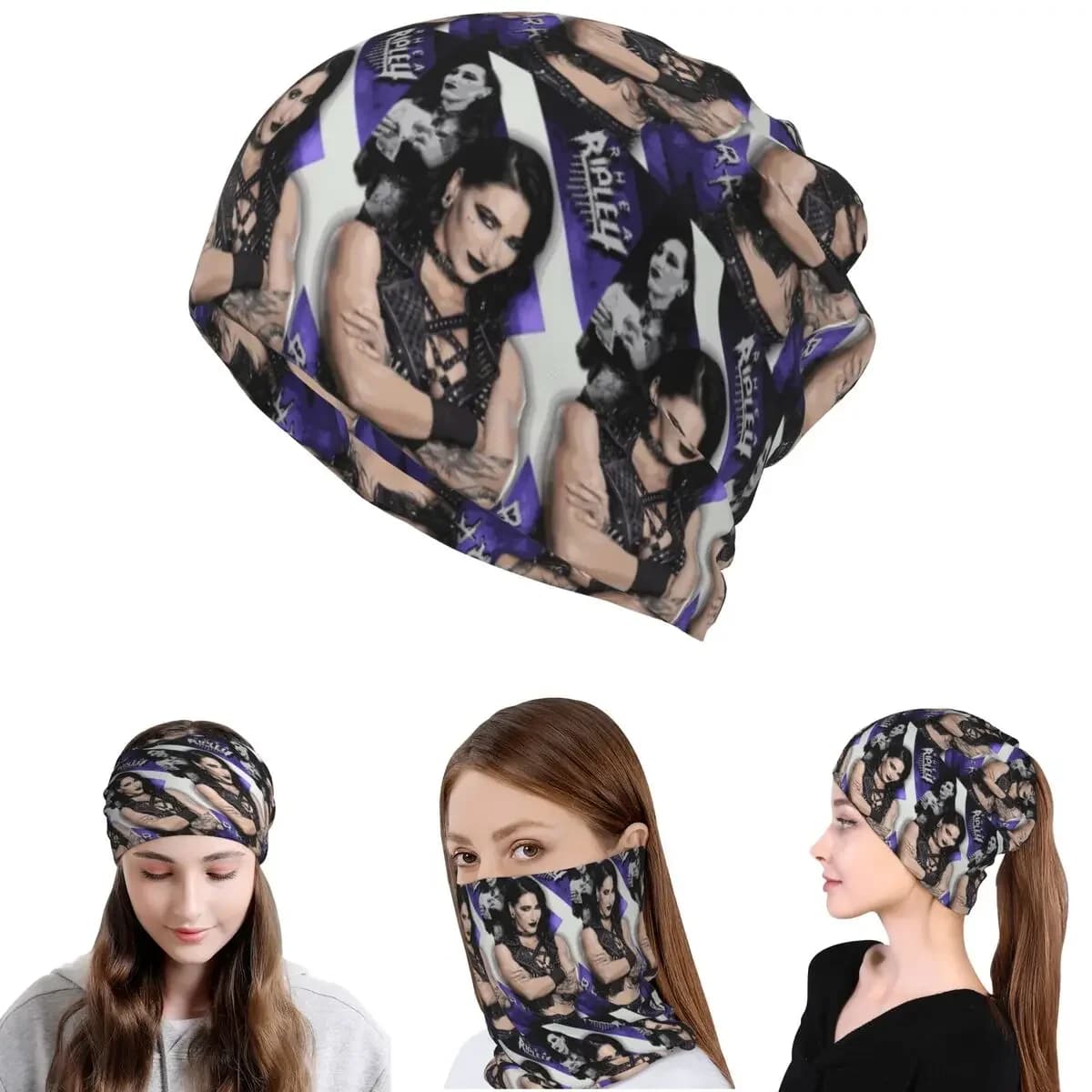 She Is My Mami! Rhea Ripley Bootleg Wrestler Bandana Neck Gaiter Face Scarf Headwear Beanies Hat for Men Women Adult Windproof