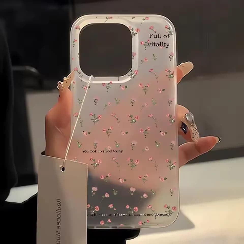 Opaca Y2K Cover with Oil Floral Print for iPhone 17 AIR 16E 15 14 13 12 11 Pro MAX MINI XR XSMAX 7 8 Plus