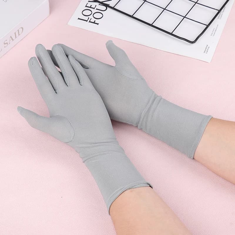 Guanto traspirante medio-lungo Anti-UV da donna elasticizzato con protezione solare per guanti sottili primavera estate