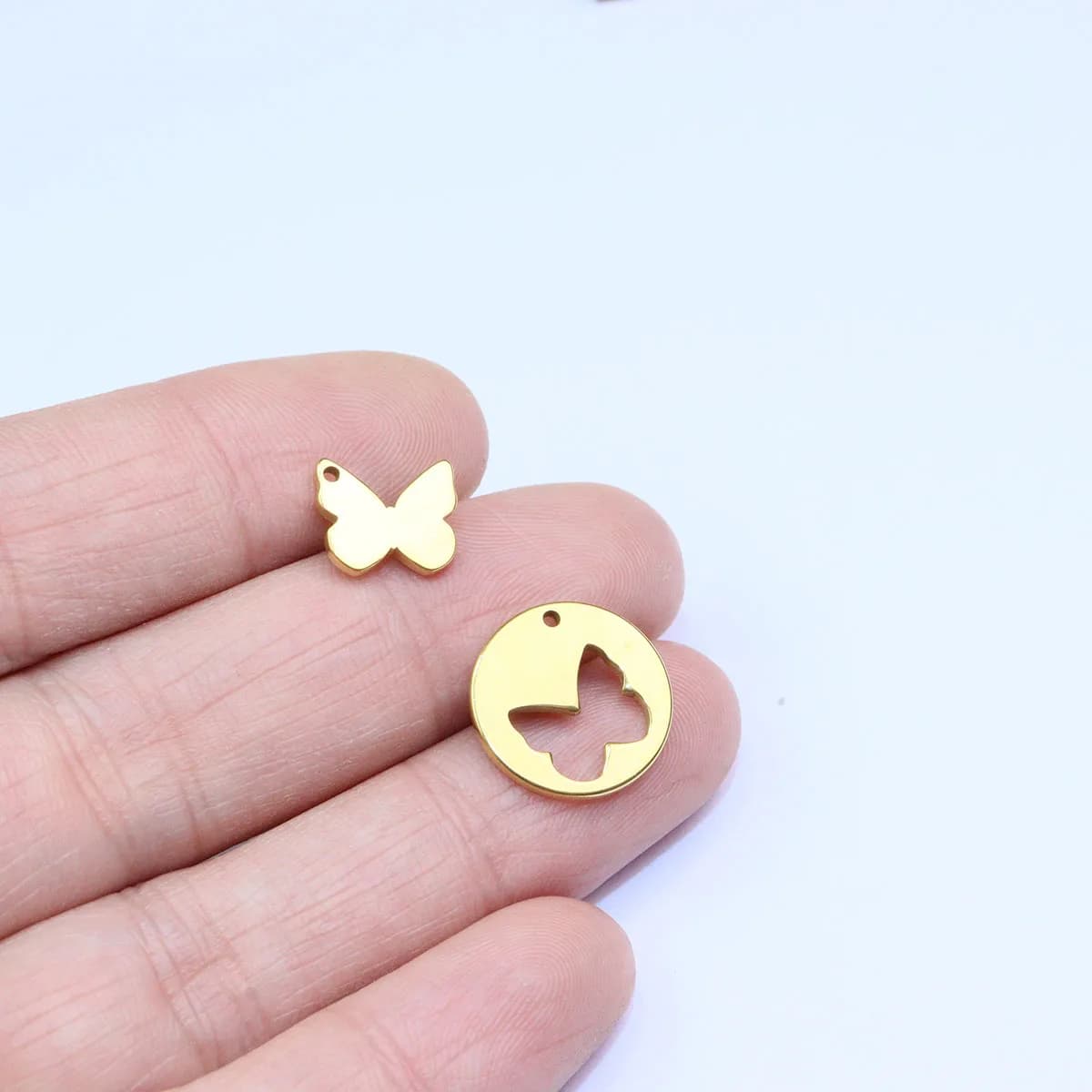 5 set/10 pezzi all'ingrosso ciondoli a farfalla in acciaio inossidabile fai da te amici d'amore braccialetti mamma placcati sottovuoto incolore