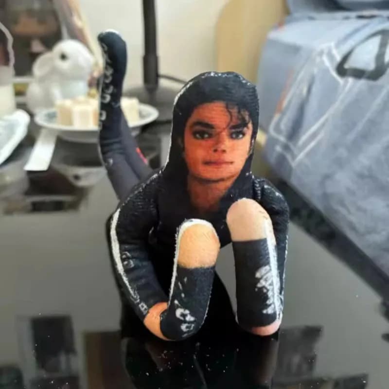 2026 New Style Michael Jackson Cosplay Prop Doll Plush Stuffed Figure Dolls Room Decoration Abstract Joint Mobility Props Gift