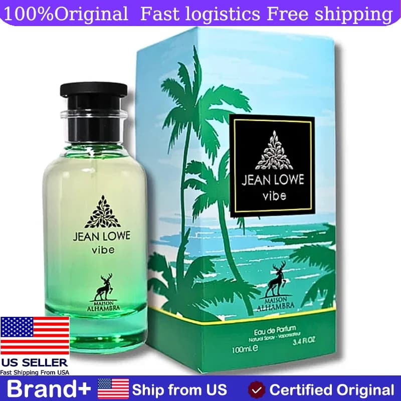 Maison Alhambra Jean Lowe Vibe Eau De Parfum Spray Unisex, Fragranza Agrumata Fruttata Aromatica Legnosa, 3.4 Once, Profumo a Lunga Durata