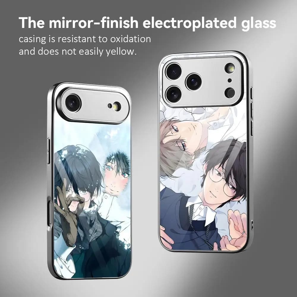 Anime Novel L-lost In The Cloud Phone Case For IPhone 17 16 15 14 13 12 Pro Max Plus Electroplated Metal Bumper Shockproof Case