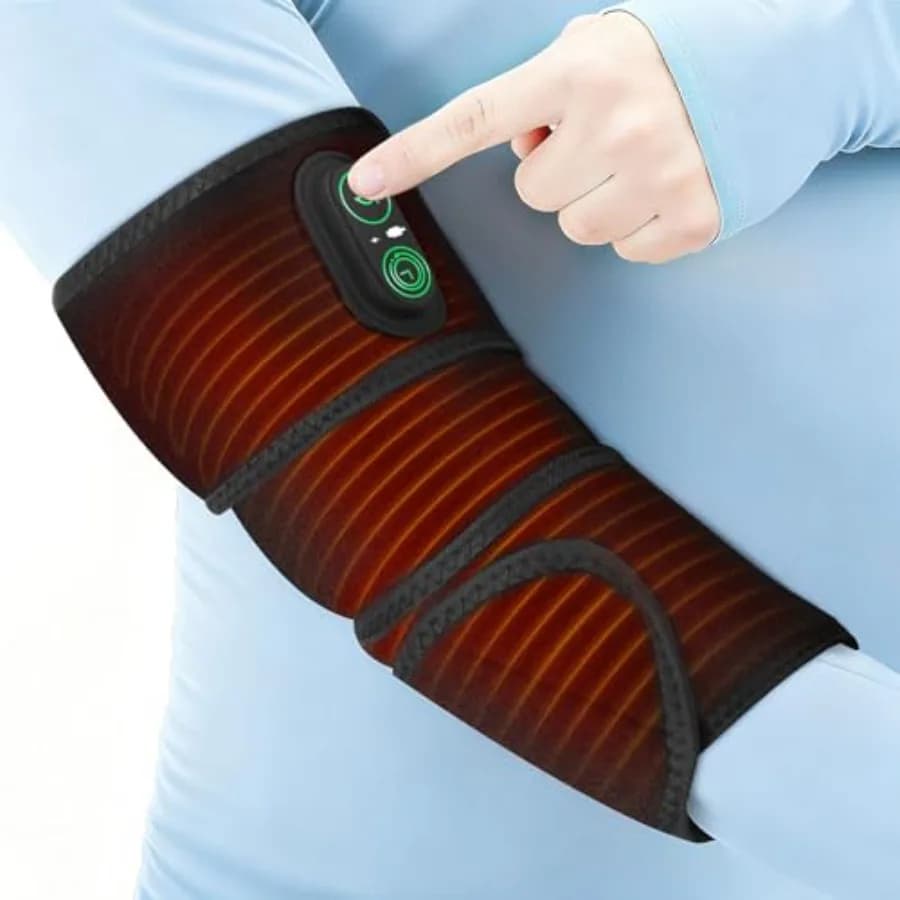Cuscinetto Riscaldante Senza Fili per Braccio, Gomito, Polso, Gamba, Stomaco, Fascia Riscaldante Portatile Extra Lunga con 3 Impostazioni di Tempo e 3 Livelli di Calore