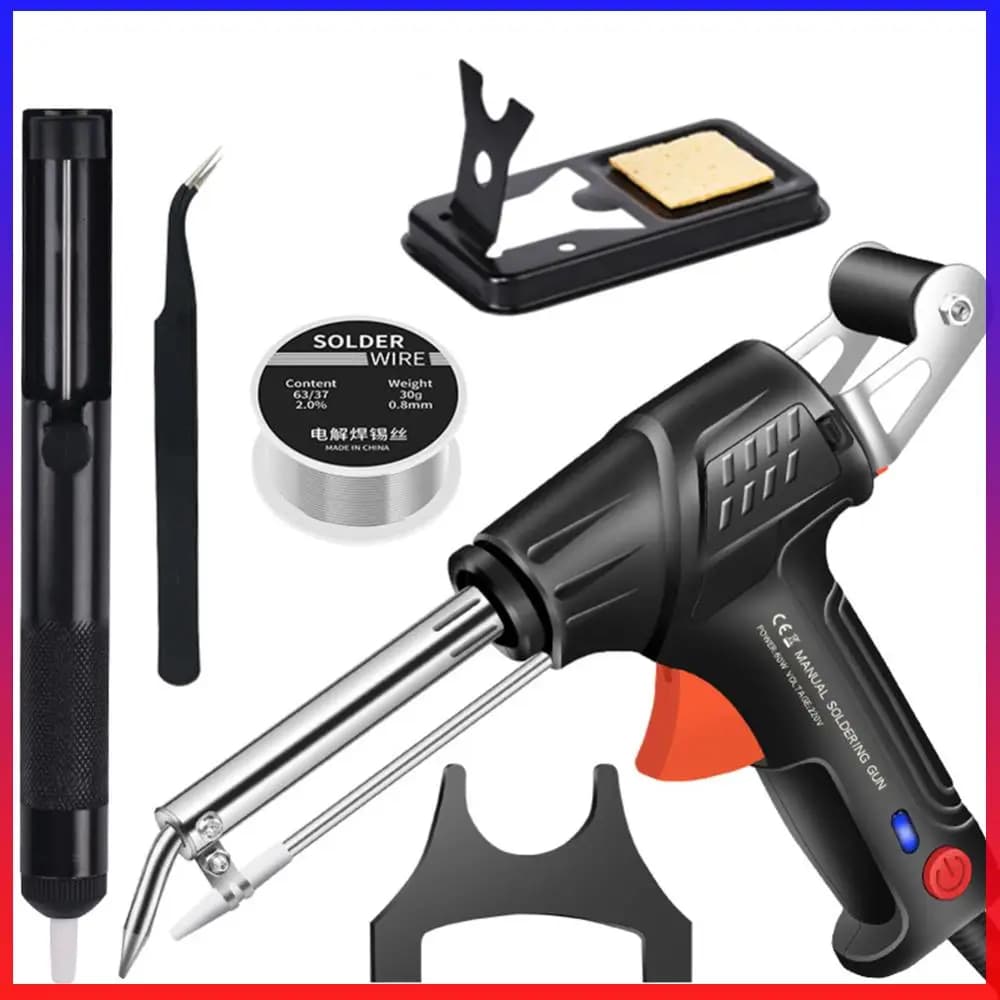Saldatore Portatile 60W 220V con Temperatura Regolabile 480-600 Gradi, Kit di Saldatura a Riscaldamento Rapido per Riparazioni e Fai-da-Te