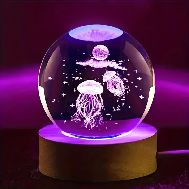 3D Medusa Laser Engraved Crystal Ball 6 cm LED fairy birthday girl children birthday gifts for guests