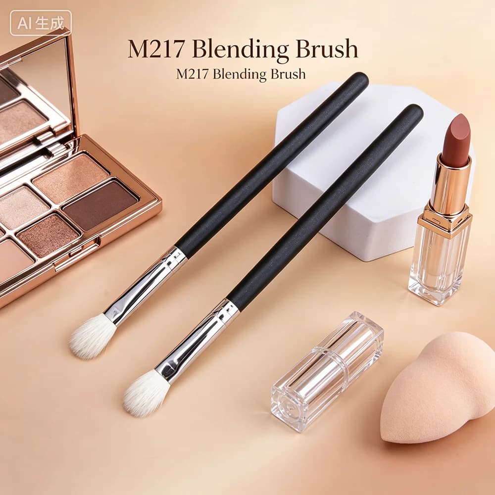 M217 natural goat hair brush to shade the eye shadow and fold - Soft professional makeup tool