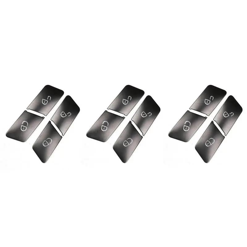 Durable 12Pcs Car Door Seat Memory Lock Switch Button Stickers Cover Trim For Mercedes Benz C E Class GLK GL ML W204 Accessories