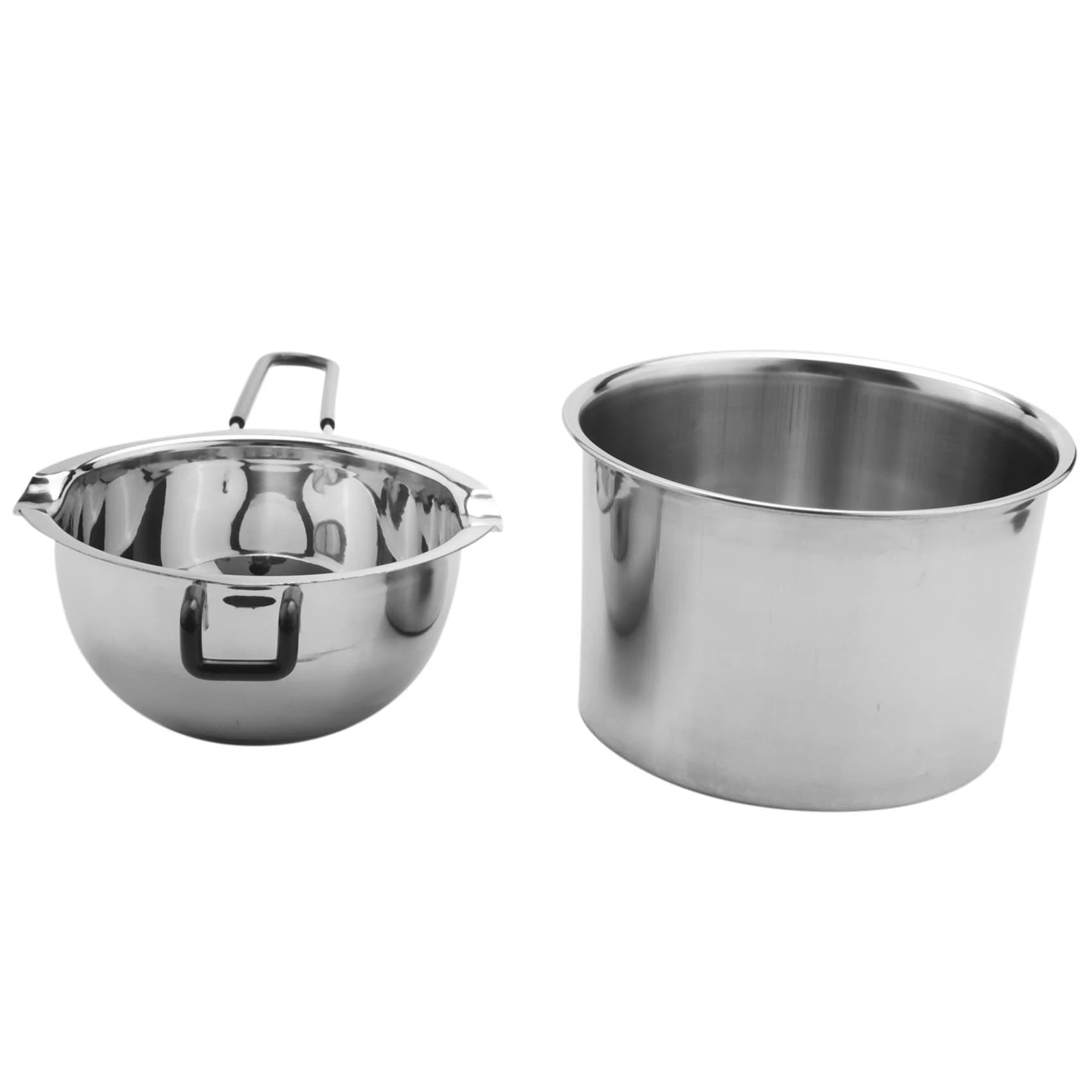 AB51 Set da 2 pentole a doppia caldaia in acciaio inossidabile per fusione di cioccolato, sapone, cera, candele, 600 ml e 1600 ml
